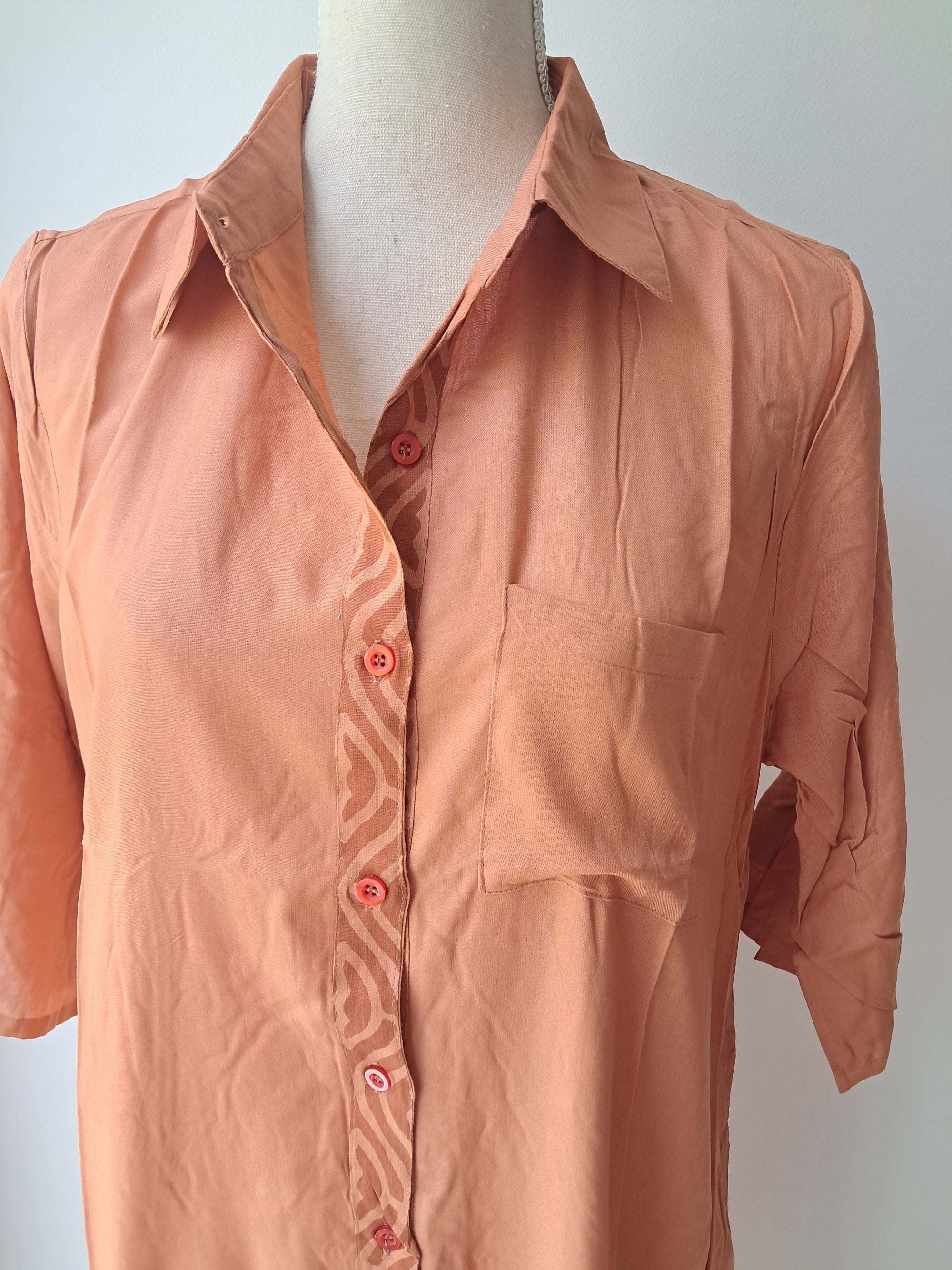 Vestido camisero caldera con mangas ajustables