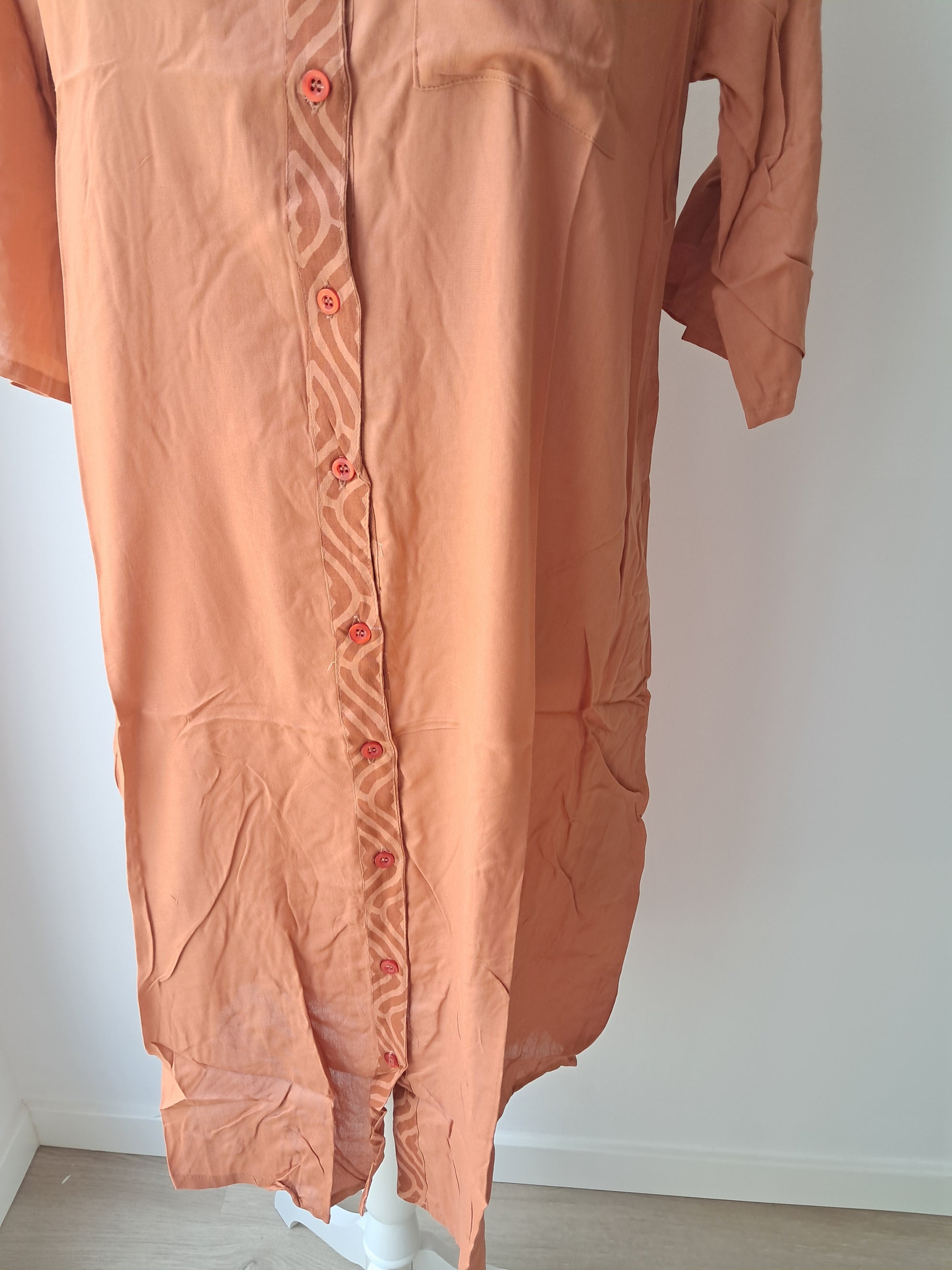 Vestido camisero caldera con mangas ajustables